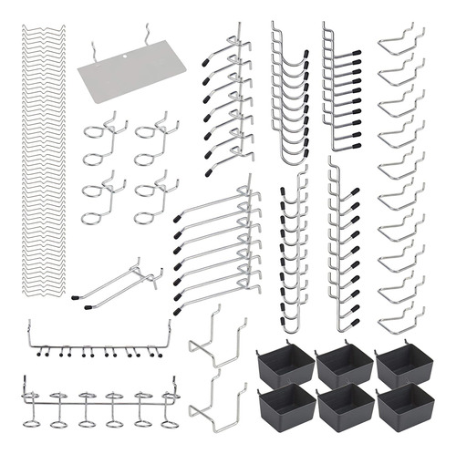 Kit Ganchos Pegboard, 140 Piezas, Organizador, Herramientas