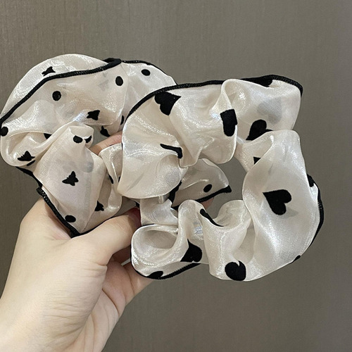 Scrunchies Con Estampado De Corazones Gomas Para El Pelo Con