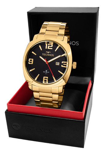 Relógio Technos Masculino Golf Dourado - 2115txd/1p Bisel Preto