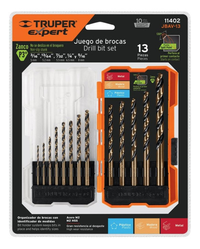 Juego Brocas Hss X13, Marca Truper