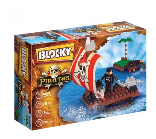 Juguetes Para Armar Blocky Balsa Pirata (100 Piezas) $mn