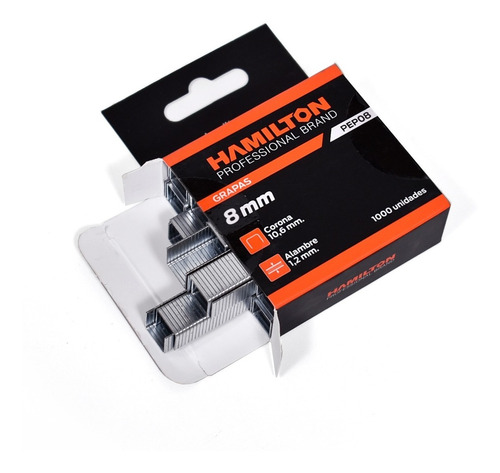Grapas Para Pep 8mm Caja X 1000 Unidades Hamilton Pep08 