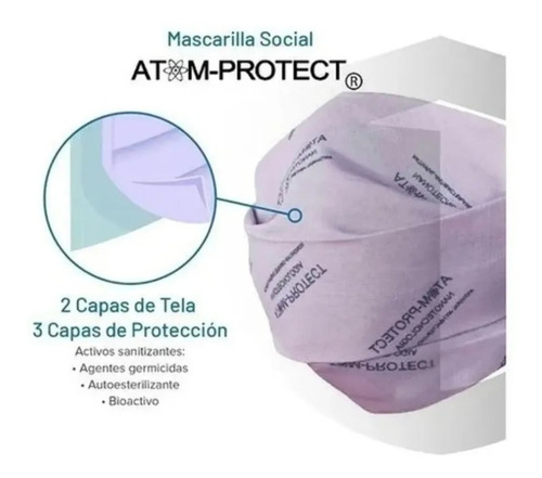 Imagen 2 de 6 de Mascarilla Social Atom-protect Tapaboca Conicet Original 1u