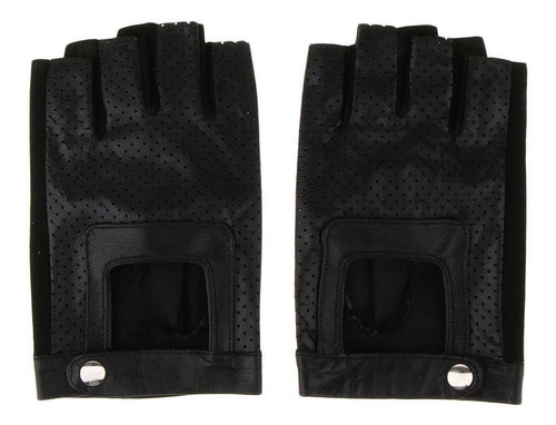 Hombres De Cuero Real Para Mujer Medio Dedo Guantes Sin Hombres De Cuero Real Para Mujer Medio Dedo Guantes Sin