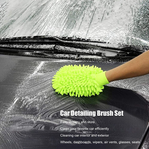 Juego De 9 Brochas Para Detalles De Coches Para Limpiar Rued