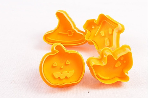 Imagen 1 de 4 de Pack Set Molde Cortante Halloween X4 Galleta Cookie Expulsor