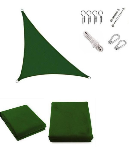 Toldo Sombreamento Cobertura Triangulo Verde +kit Instalação