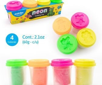 Imagen 1 de 1 de Plastilina Para Moldear X4 (neon) Pointer Mayor Y Detal
