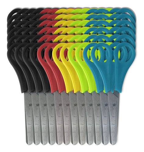 96 Pack Scissors 5 Inch Blunt Tip Kids Safety, Bulk Pack Of