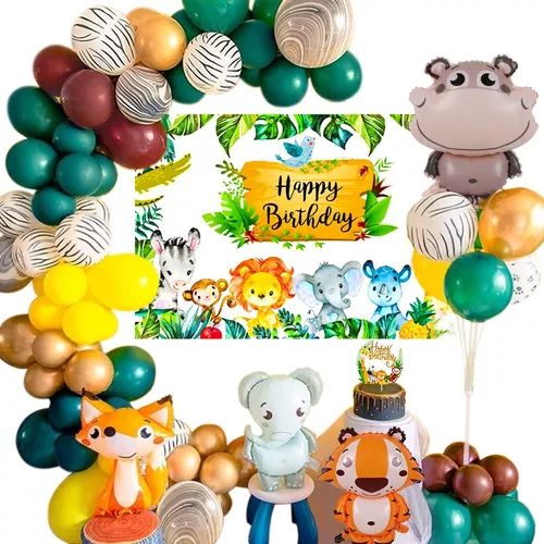 Set de Globos metálicos de animales de la selva 22 piezas de