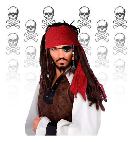 Peluca Piratas Del Caribe Jack Sparrow Cotillon Disfraz