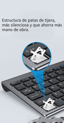 Juego De Teclado Y Mouse Recargable 2.4 Ghz + Bt Computadora