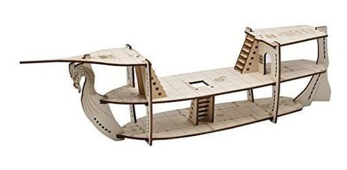 3d Rpg Miniatures Ship Wood Laser Cut, 3-level With 1 Grid