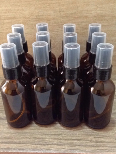 10 Pz Frasco - Envase Vidrio 60ml Ambar Atomizador(it-193)