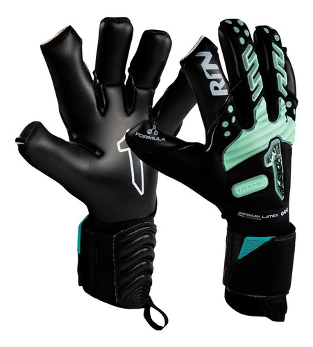 Imagen 1 de 5 de Guantes De Portero Rinat Aries Pro Black /aqua