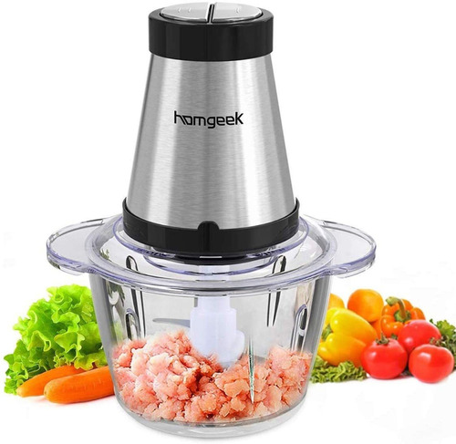 Homgeek Meat Grinder, Food Chopper Processor With 5 Cups & 3