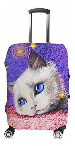 Maleta - Kuizee Luggage Cover Suitcase Cover Cat Head On Sta