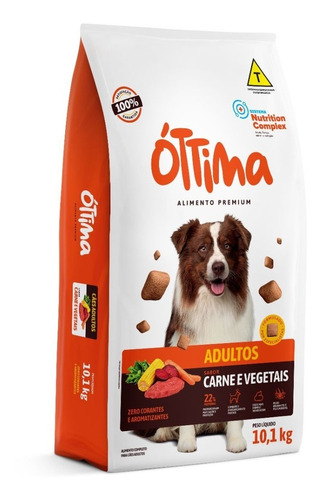 Ração Óttima Pet Premium Cães Adultos 10,1kg Carne/vegetais