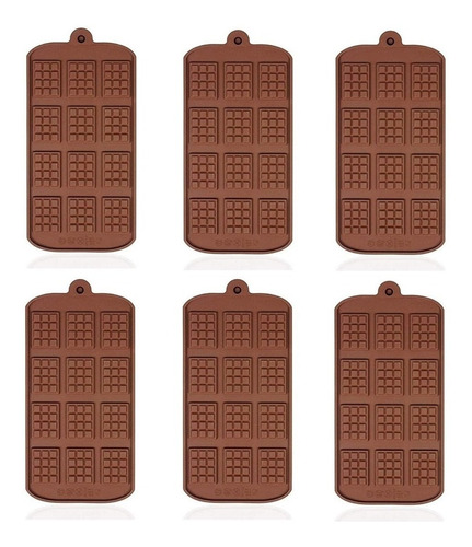 6 Moldes De Chocolate Molde Barra Chocolate Silicona Barrita