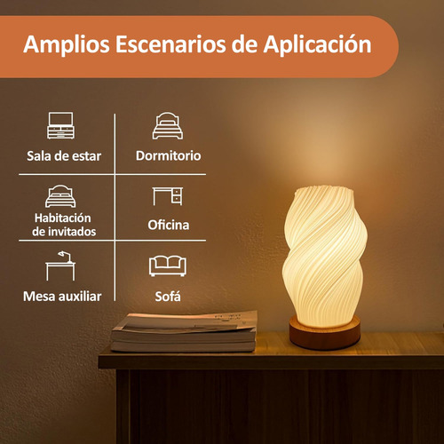 Lámpara De Mesa Led Regulable Con Control Y Usb