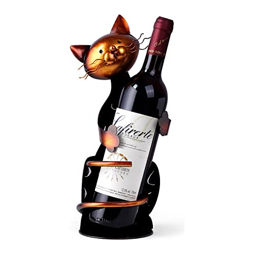 Soporte Botellas De Vino Decorativo Tema De Gato, Sopor...