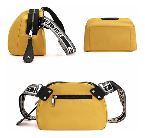 Bolsa Bandolera De Hombro Moderna De Tela Oxford Para Mujer Color Negro