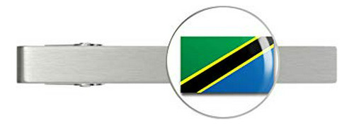 Tanzania Flag Military Veteran Served Silver Tie Clip Tie Ba