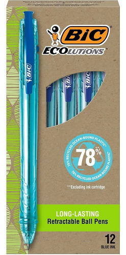 Lapiceras Ballpoint Bic Set 12 U Blue2