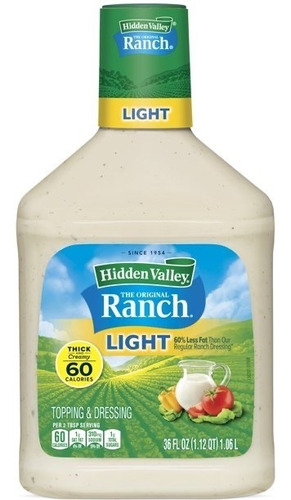 Aderezo Ranch Hidden Valley Light 1.06 L **importado**