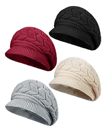 Newcotte Gorro De Punto Cálido Para Mujer, 4