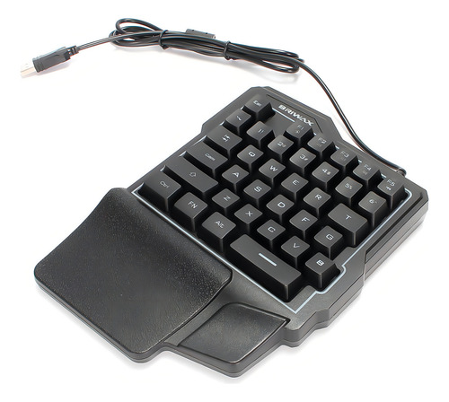Teclado Uma Mão Usb Rgb Multimídia Pc Notebook Game Jogo Idioma Português Brasil