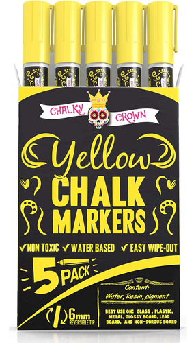 Marcadores Chalky Crown Set 5 U Amarillo