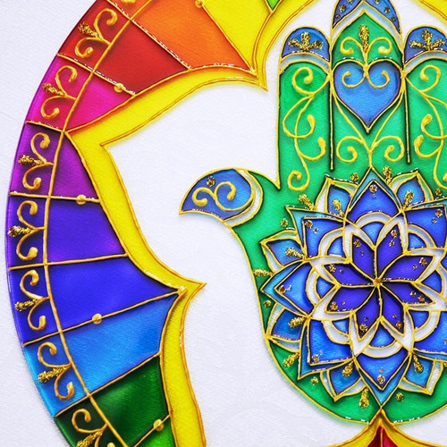 Mandala Hamsa Com Pentagrama Com 25cm