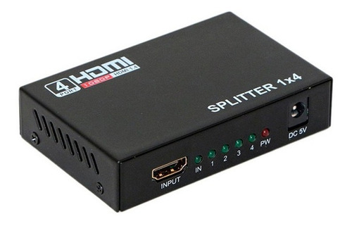 Divisor De Señal Splitter Hdmi 1*4 Amplificador Conecta 4 Tv