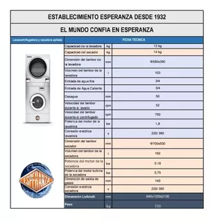 Lavadora Y Secadora A Gas Industrial Marca Esperanza