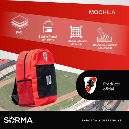 Imagen 3 de 10 de Mochila Clubes Boca River Psg Lic. Oficial Original 16 PuLG
