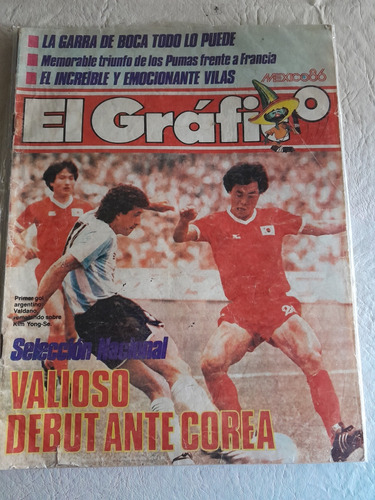 Revista El Grafico. México 86. Argentina 3- Corea 1. Campeon