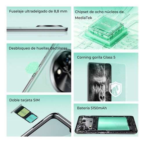 Oukitel C37 Dual SIM 256 GB verde 8 GB RAM