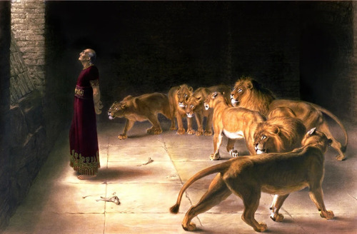 Quadro Em Canvas Daniel Na Cova Dos Leões Pintura Clássica