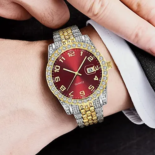 Reloj De Diamantes De Cristal Para Hombre, Números Romanos,