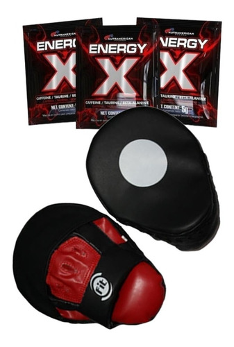 Golpeadores Negro Rojo Sport Fitness