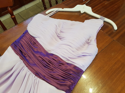 Vestido De Fiesta Con Un Solo Hombro Drapeado Lila T M