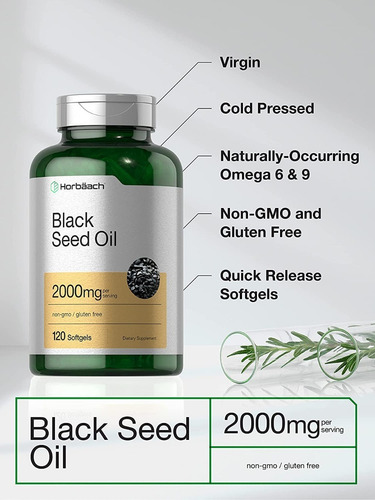 Aceite De Semilla Negra 2000 Mg Horbaach 120 Softgels