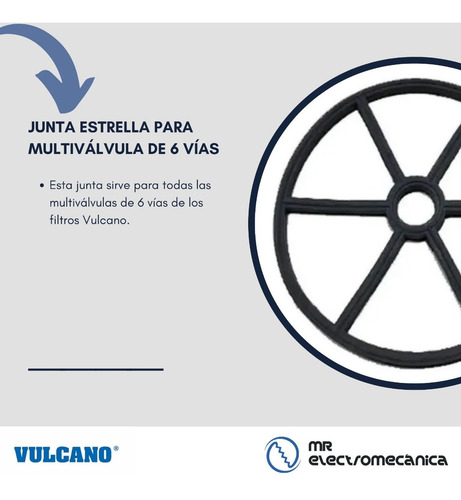 Junta Estrella Vulcano Multiválvula 6 Posiciones Filtros