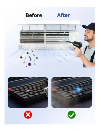 Ar Comprimido, ar elétrico, Soprador ar portátil sem fio, ar alta  pressão para limpeza computador, teclado, eletrônicos