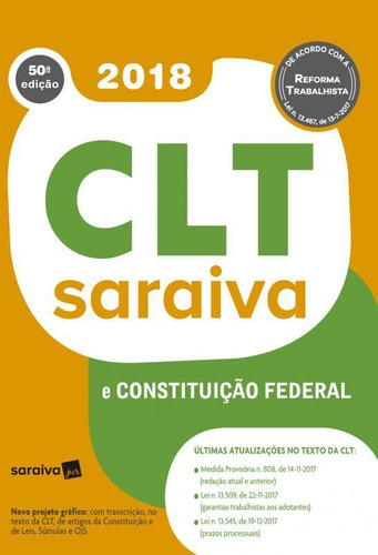 Livro Clt Saraiva E Constituiçao Federal