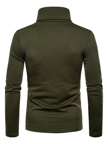 Blusa Casual De Manga Larga Con Cuello Alto Liso Tipo C Para