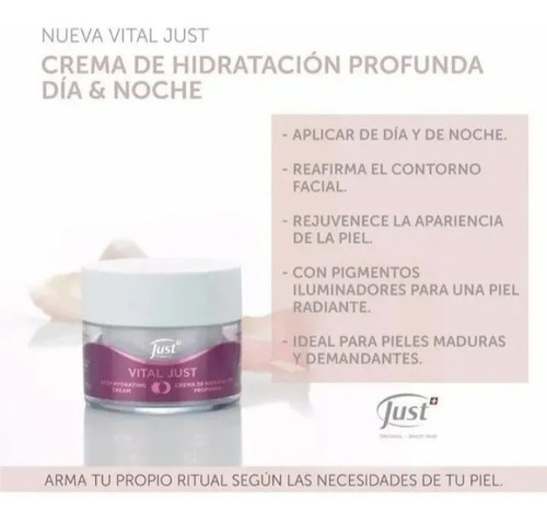 Crema De Hidratación Profunda + Gel Limpiador Vital Just! Lz