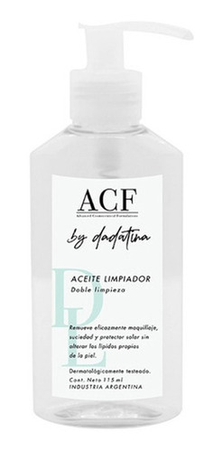 Aceite Limpiador Acf By Dadatina Doble Limpieza X 115 Ml