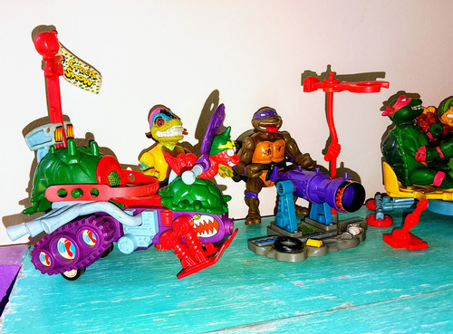 Lote Figuras Vehículos Accesorios Tortugas Ninja Vintage 80s (Usado)